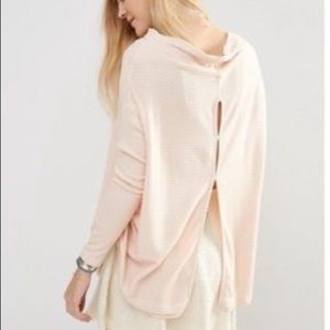 Free People Lover Ribbed Grey Sweater